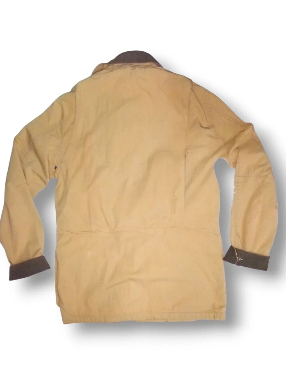 J. CREW Vintage Barn Jacket | Tan w/Brown Trim Plaid Lining Men's XS /Unisex S/M